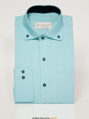 Aqua Blue shirt with black contrast-FS-1043