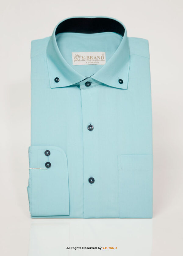 Aqua Blue shirt with black contrast-FS-1043 1 Aqua Blue shirt with black contrast-FS-1043