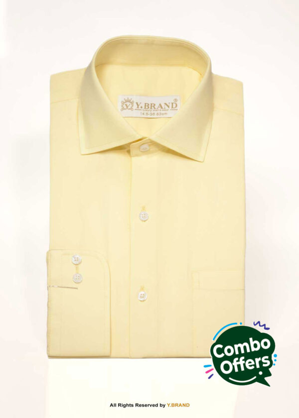 Light Yellow Five Spread Collar formal shirt FS-1044 1 Light Yellow Five Spread Collar formal shirt FS-1044