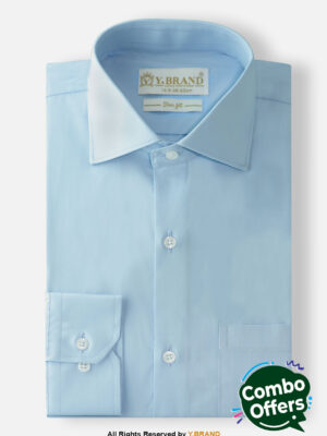 Sky Blue Five Spread Collar formal shirt