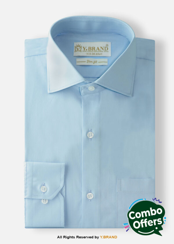 Sky Blue Five Spread Collar formal shirt FS-1047 1 Sky Blue Five Spread Collar formal shirt FS-1047