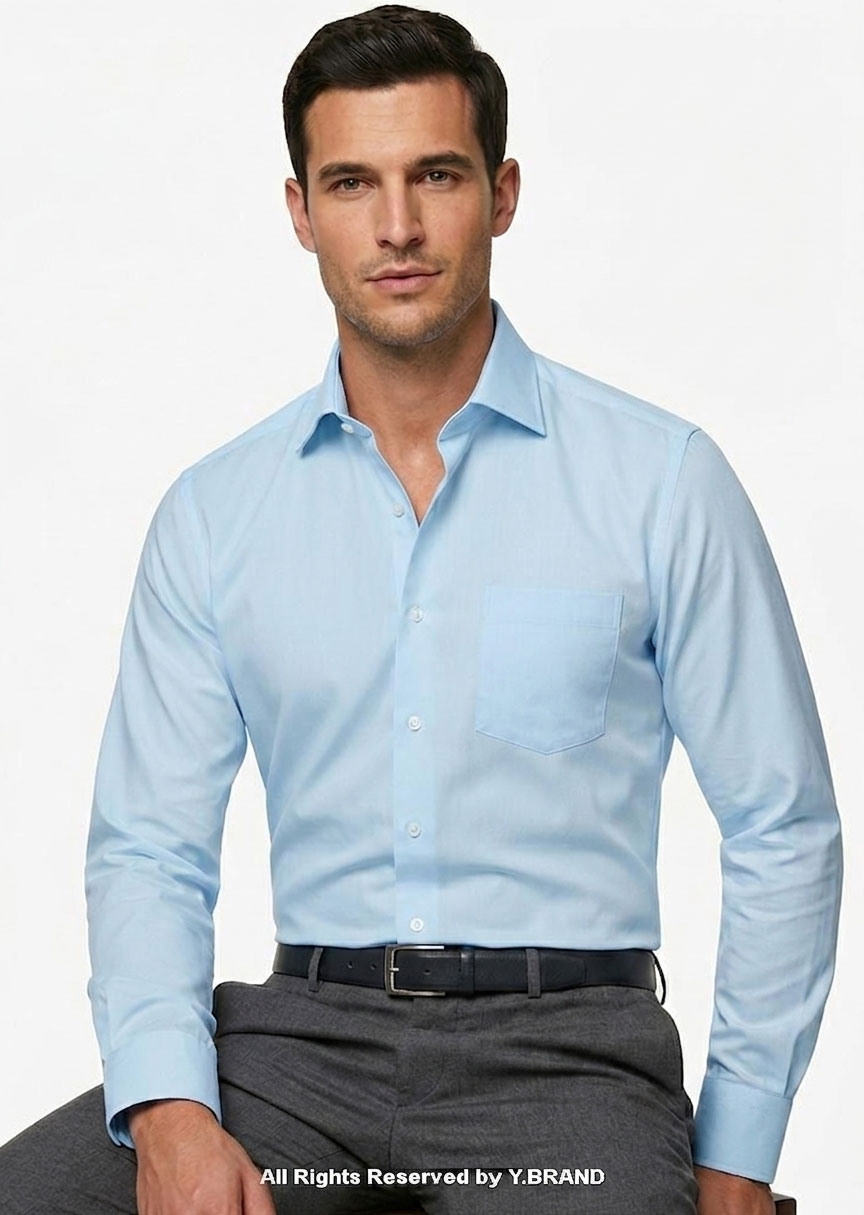 FS-1047g Sky Blue Five Spread Collar formal shirt FS-1047 - Image 1