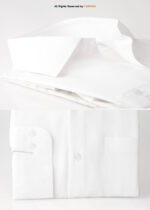 White cotton satin Five Spread Collar Classic shirt FS-1048 - Image 2