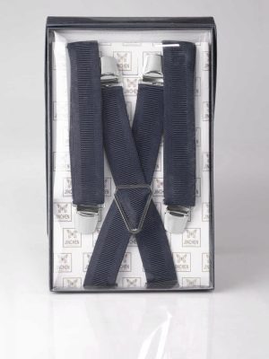 Dark Grey Wide Braces, Heavy Duty Strong Clips Suspender for men-SB-1032