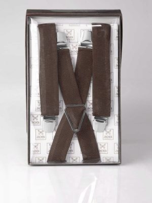Chocolate Brown Wide Braces, Heavy Duty Strong Clips Suspender for men-SB-1033