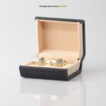 DOUBLE TONE CUFFLINKS with Crystal work CL-0101 - Image 2