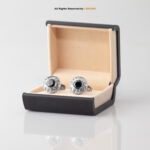 Luxury Round Cufflinks with Zircon CL-0105 - Image 2