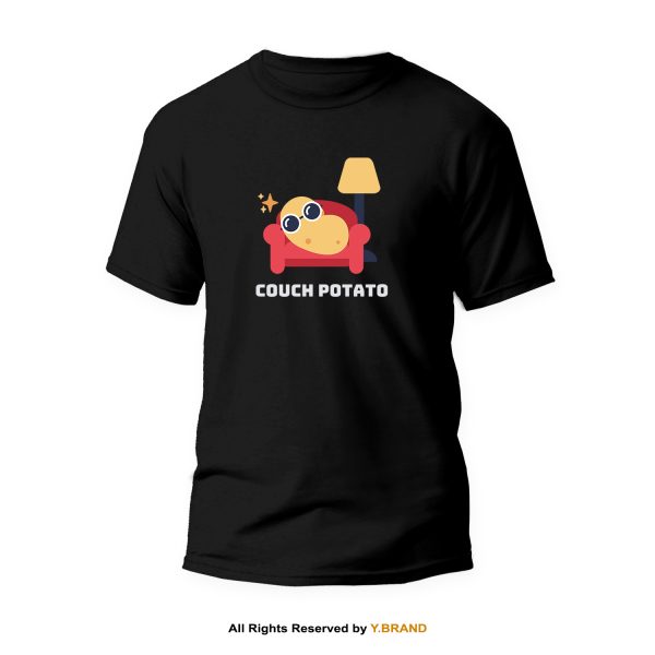 Couch Potato Round Neck T-shirt PMTS-1156 1 Couch Potato Round Neck T-shirt PMTS-1156