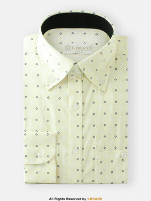 Y-BRAND Business casual printed shirt with contrast DS-1019