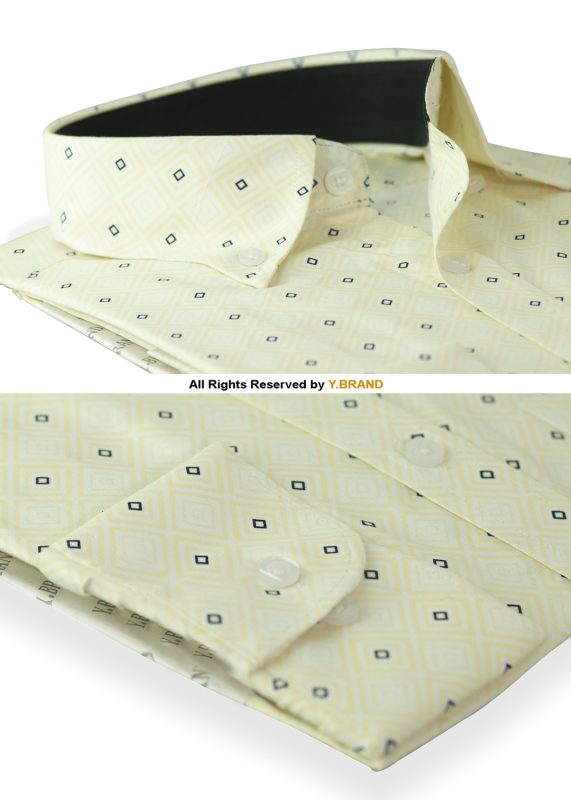 Y-BRAND Business casual printed shirt with contrast DS-1019 6 DS 1019a