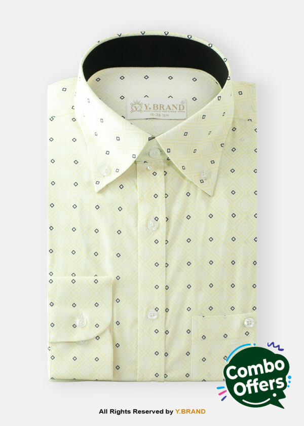 Y-BRAND Business casual printed shirt with contrast DS-1019 1 Y-BRAND Business casual printed shirt with contrast DS-1019