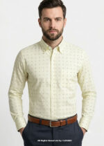 Y-BRAND Business casual printed shirt with contrast DS-1019