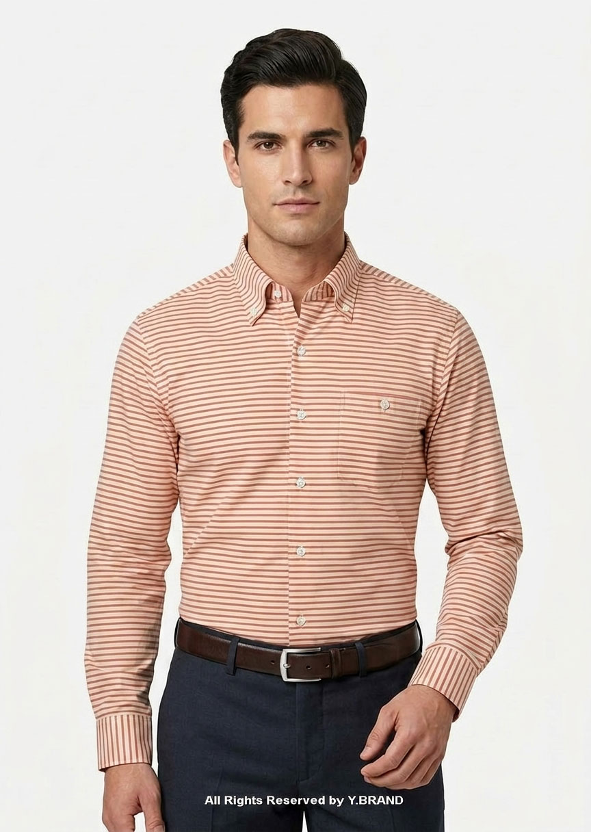 FS-1053d Y-BRAND Business casual striped shirt FS-1053 - Image 1