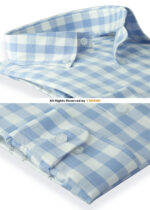Y-BRAND Business casual blue check shirt FS-1055 - Image 2