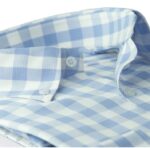 Y-BRAND Business casual blue check shirt FS-1055 - Image 3