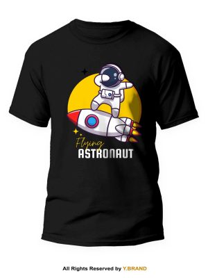 Flying Astronaut Round Neck T-shirt PMTS-1060