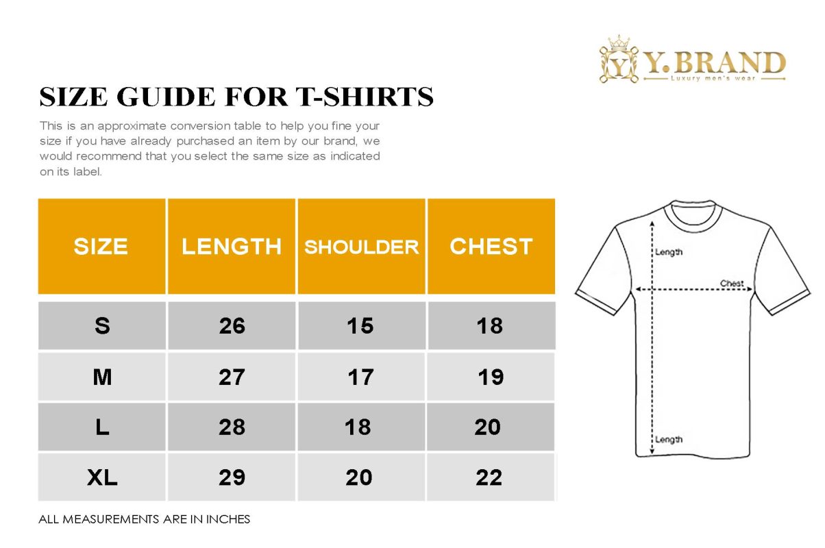 Round Neck T-shirt PMTS-1306 4 Tee size chart 2