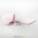 Y.BRAND-Tea Pink Pattern Tie and Cufflink Gift Set-TS-1045
