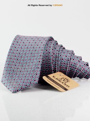 Slim Gray Pattern Poly Necktie T-138