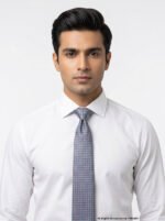 Slim Gray Pattern Poly Necktie T-138