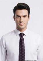 Slim Black Doted Poly Necktie T-139