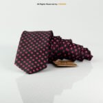 Slim Black Pattern Poly Necktie T-141 - Image 2