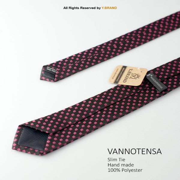Slim Black Pattern Poly Necktie T-141 3 Slim Black Pattern Poly Necktie T-141