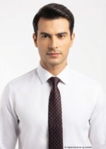 Slim Black Pattern Poly Necktie T-141
