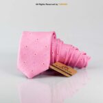 Slim Pink self-Pattern Poly Necktie T-144
