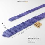 Slim Blue Pattern Poly Necktie T-145 - Image 2