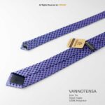 Slim Blue Pattern Poly Necktie T-145 - Image 3