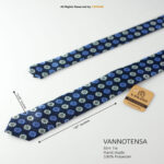 Slim Navy Floral Pattern Poly Necktie T-146 - Image 2