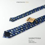 Slim Navy Floral Pattern Poly Necktie T-146 - Image 3