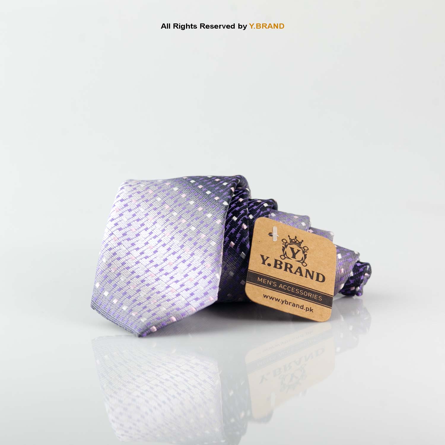 T_147 Slim Purple Gradient Pattern Poly Necktie T-147 - Image 1