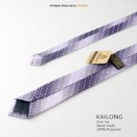Slim Purple Gradient Pattern Poly Necktie T-147 - Image 3