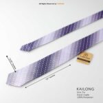 Slim Purple Gradient Pattern Poly Necktie T-147 - Image 2
