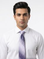 Slim Purple Gradient Pattern Poly Necktie T-147