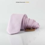 Slim Pink Micro Pattern Poly Necktie T-148 - Image 2