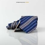 Classic Nay Blue Strips Poly Necktie T-154 - Image 2