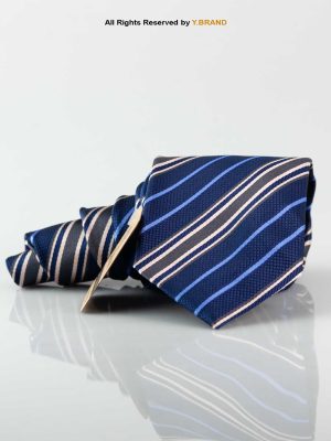 Classic Nay Blue Strips Poly Necktie T-154