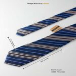 Classic Nay Blue Strips Poly Necktie T-154 - Image 2