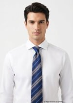 Classic Nay Blue Strips Poly Necktie T-154