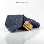 Stylish Dark Blue Pattern Necktie T-158 - Image 2