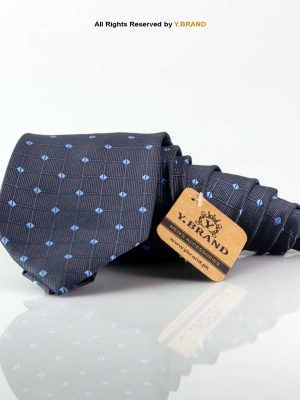 Stylish Dark Blue Pattern Necktie T-158