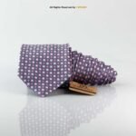 Stylish Gray Pink Micro Pattern Necktie T-159 - Image 2