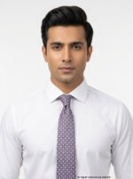 Stylish Gray Pink Micro Pattern Necktie T-159