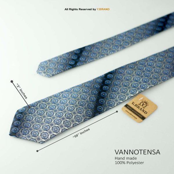 Classic Blue Circle Pattern Poly Necktie T-162 2 Classic Blue Circle Pattern Poly Necktie T-162