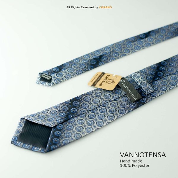 Classic Blue Circle Pattern Poly Necktie T-162 3 Classic Blue Circle Pattern Poly Necktie T-162