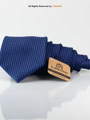 Formal Blue Self-Pattern Poly Necktie T-163