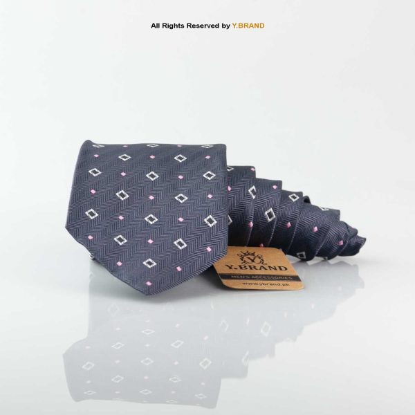 Stylish Dark Gray Dimond Pattern Necktie T-165 1 Stylish Dark Gray Dimond Pattern Necktie T-165